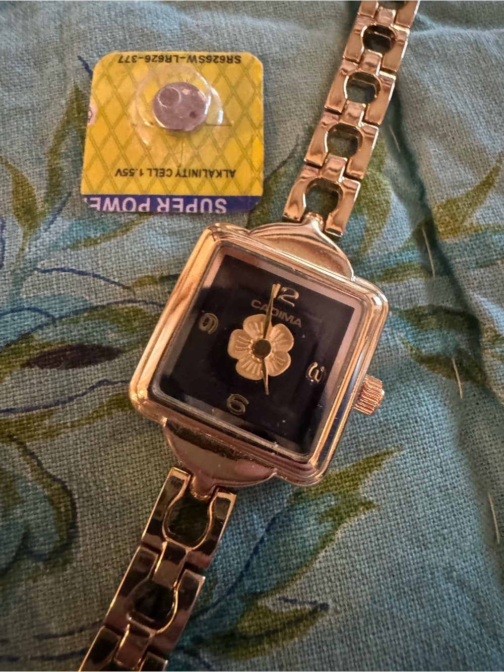 Gold-Tone Women's Bracelet Watch with Black Dial